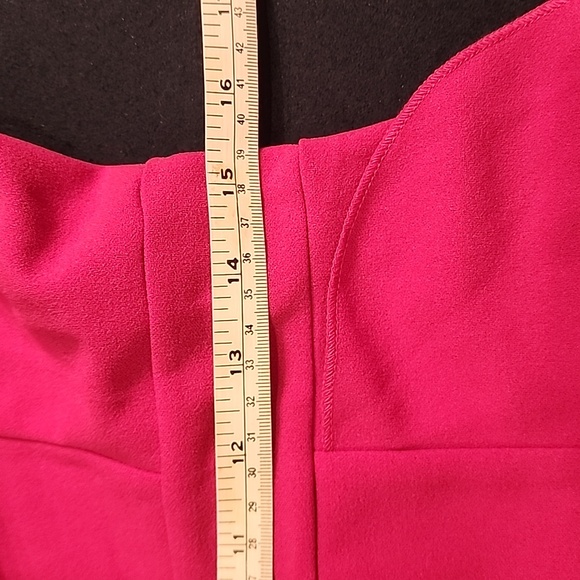 Woosea Fuschia Pink Long Maxi Dress Sleeveless Halter Deep Ruffled Side Slit LG - Picture 8 of 8